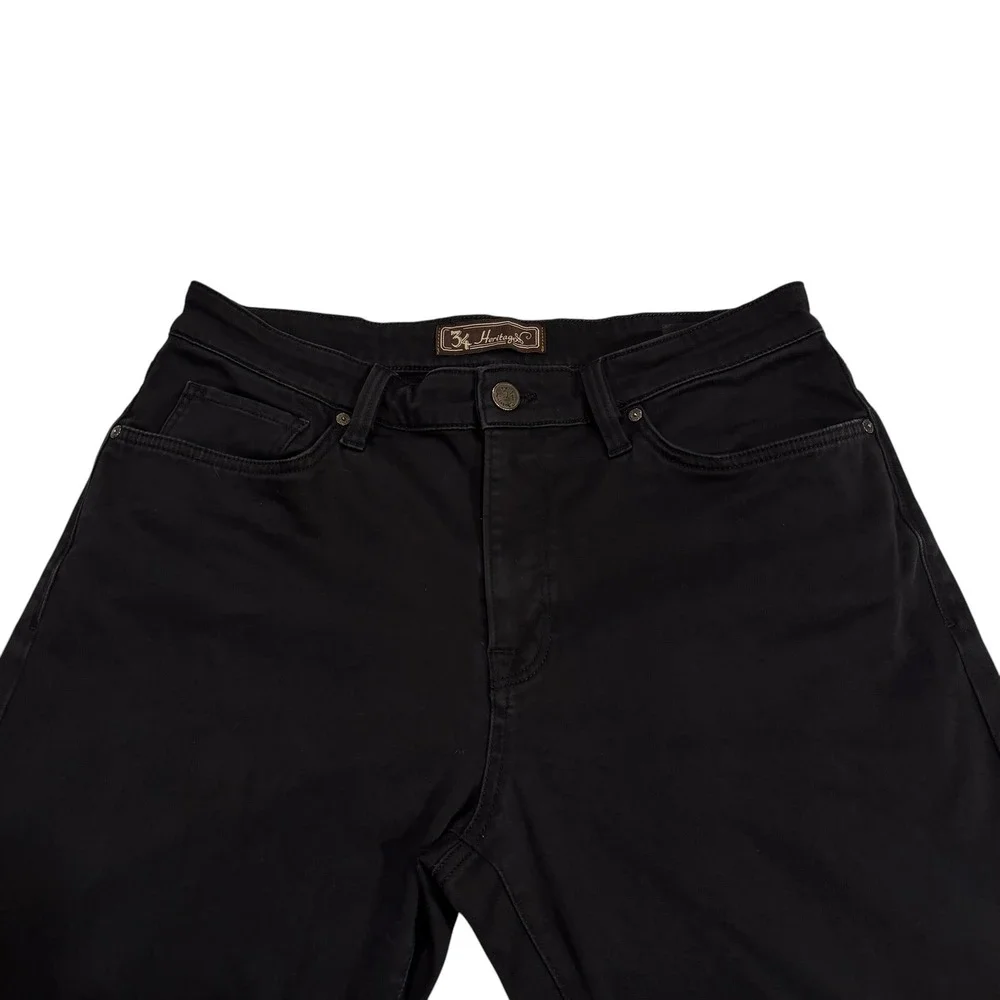 34 Heritage Courage Straight Leg Pants Mens 36x34 Black Twill Chino Jeans